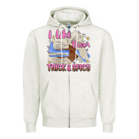 Oatmeal Heather i like them thick and spicy Zipper Hoodie - MaliasSmallBusiness