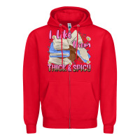 Red i like them thick and spicy Zipper Hoodie - MaliasSmallBusiness