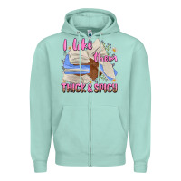 Seafoam i like them thick and spicy Zipper Hoodie - MaliasSmallBusiness
