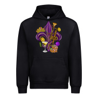 Black Fleur de lis Mardi Gras Urban Hoodie - HowdyJamesFarm