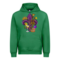 Emerald Fleur de lis Mardi Gras Urban Hoodie - HowdyJamesFarm
