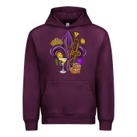 Mauve Wine Fleur de lis Mardi Gras Urban Hoodie - HowdyJamesFarm