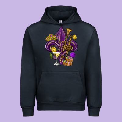 Fleur De Lis Mardi Gras Urban Hoodie Designed By Howdyjamesfarm