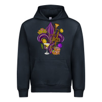 Navy Fleur de lis Mardi Gras Urban Hoodie - HowdyJamesFarm