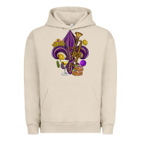 Pigment French Oak Fleur de lis Mardi Gras Urban Hoodie - HowdyJamesFarm