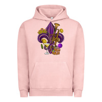 Pigment Salmon Fleur de lis Mardi Gras Urban Hoodie - HowdyJamesFarm