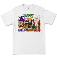White happy hallothanksmas with cow Premium Tee - texasbilliewilder