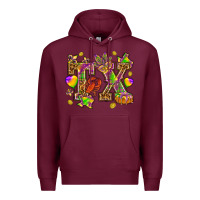 Burgundy Texas Mardi Gras Premium Hoodie - NancyCooperArtShop