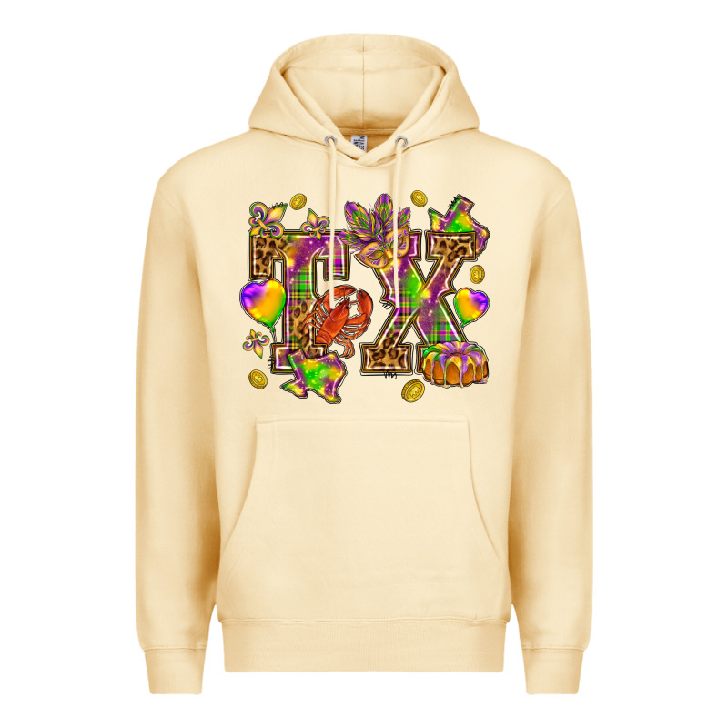 Texas Mardi Gras Premium Hoodie by NancyCooperArtShop | Teevron