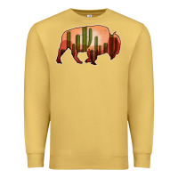 Antique Gold Cactus Bison Silhouette Premium Sweatshirt - Bettercallsaul