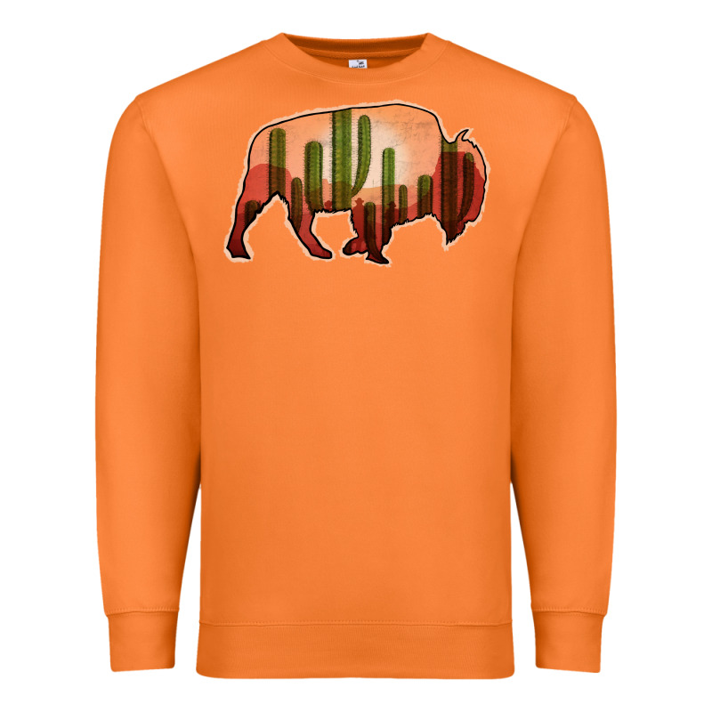 Cactus Bison Silhouette Premium Sweatshirt by Bettercallsaul | Teevron
