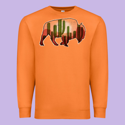 Cactus Bison Silhouette Premium Sweatshirt Designed By Bettercallsaul