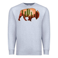 Heather Grey Cactus Bison Silhouette Premium Sweatshirt - Bettercallsaul