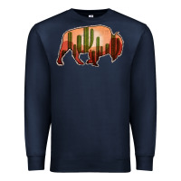 Navy Cactus Bison Silhouette Premium Sweatshirt - Bettercallsaul