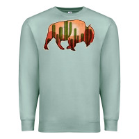 Seafoam Cactus Bison Silhouette Premium Sweatshirt - Bettercallsaul