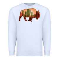 White Cactus Bison Silhouette Premium Sweatshirt - Bettercallsaul