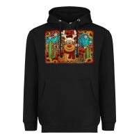 Black western christmas reindeer with background Heavyweight Hoodie - Jasminsmagicworld