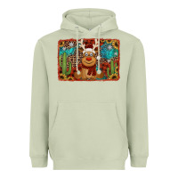 Matcha western christmas reindeer with background Heavyweight Hoodie - Jasminsmagicworld