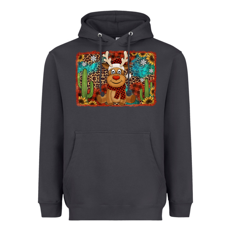 Western Christmas Reindeer With Background Heavyweight Hoodie by Jasminsmagicworld | Teevron