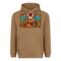 Toasted Coconut western christmas reindeer with background Heavyweight Hoodie - Jasminsmagicworld