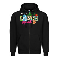 Black school lunch squad Zipper Hoodie - NancyCooperArtShop