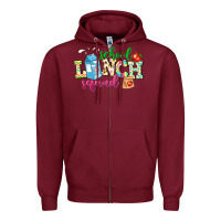 Burgundy school lunch squad Zipper Hoodie - NancyCooperArtShop