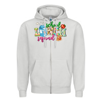 Dove Grey school lunch squad Zipper Hoodie - NancyCooperArtShop