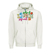 Oatmeal Heather school lunch squad Zipper Hoodie - NancyCooperArtShop