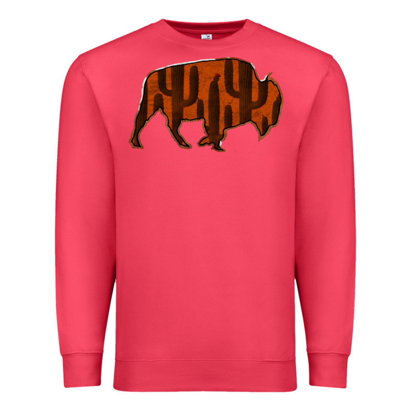 Red Cactus Bison Silhouette Premium Sweatshirt by Bettercallsaul | Teevron