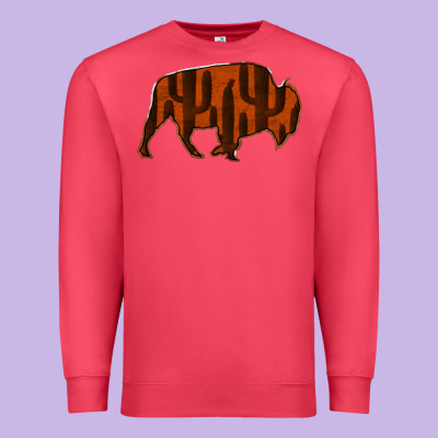 Red Cactus Bison Silhouette Premium Sweatshirt Designed By Bettercallsaul