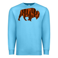 Ocean Blue Red Cactus Bison Silhouette Premium Sweatshirt - Bettercallsaul