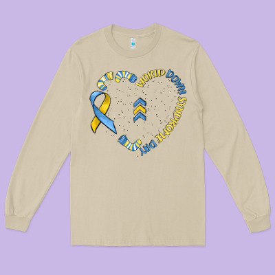 World Down Syndrome Day Long Sleeve Tee Designed By Maliassmallbusiness