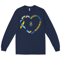 Navy world down syndrome day Long Sleeve Tee - MaliasSmallBusiness