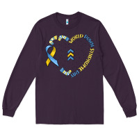 Plum world down syndrome day Long Sleeve Tee - MaliasSmallBusiness