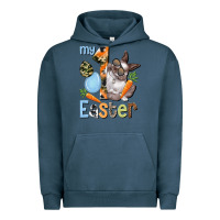 Pigment Midnight Navy My first Easter Boy Easter Day Urban Hoodie - HowdyJamesFarm
