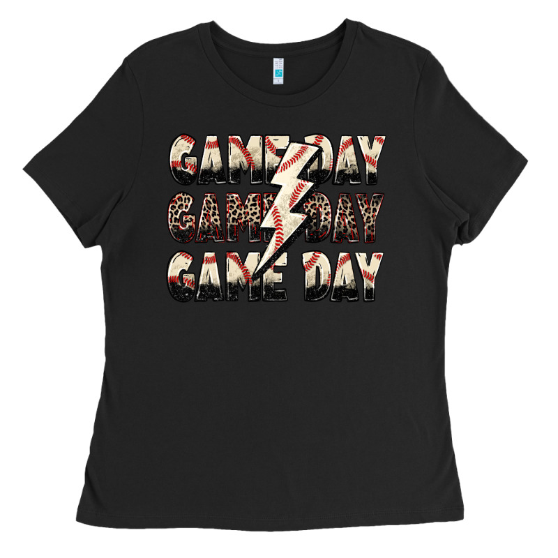 Game Day Game Day Baseball Lightning Bolt Ladies Tee by Zillion Design Studio | Teevron