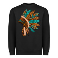 Black native american indian headdress Heavyweight Sweatshirt - Artiststas