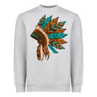 Native American Indian Headdress Heavyweight Sweatshirt | Teevron