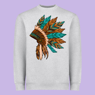Native American Indian Headdress Heavyweight Sweatshirt Designed By Artiststas