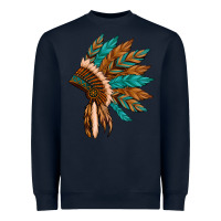 Navy native american indian headdress Heavyweight Sweatshirt - Artiststas
