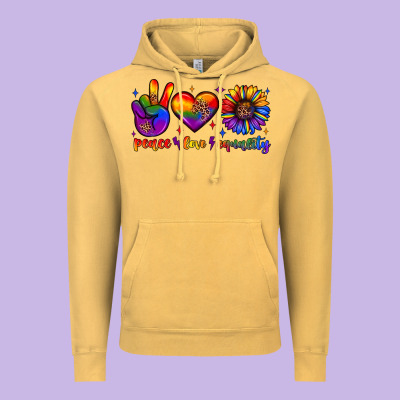 Peace Love Equality Vintage Hoodie Designed By Jahusdesignshop