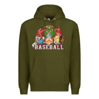 Army Green Baseball gnomes Premium Hoodie - NancyCooperArtShop