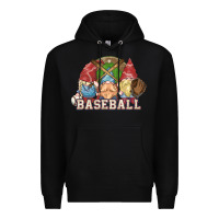 Black Baseball gnomes Premium Hoodie - NancyCooperArtShop