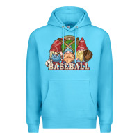 Ocean Blue Baseball gnomes Premium Hoodie - NancyCooperArtShop