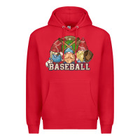 Red Baseball gnomes Premium Hoodie - NancyCooperArtShop