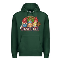 Sports Green Baseball gnomes Premium Hoodie - NancyCooperArtShop