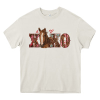Cream xoxo horse Heavy Core Tee - RanaPortraitStore