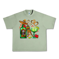 Oil Green mexican tequila margarita and maracas Urban Heavy Tee - AdoDesignShop