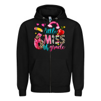 Black little miss sixth grade Zipper Hoodie - NancyCooperArtShop