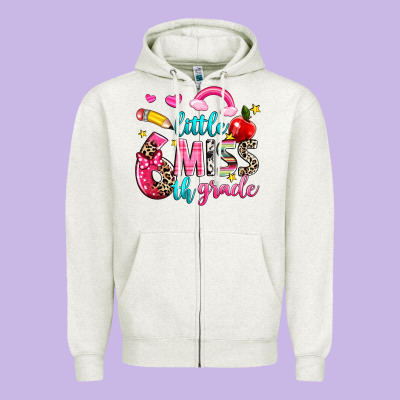Little Miss Sixth Grade Zipper Hoodie Designed By Nancycooperartshop
